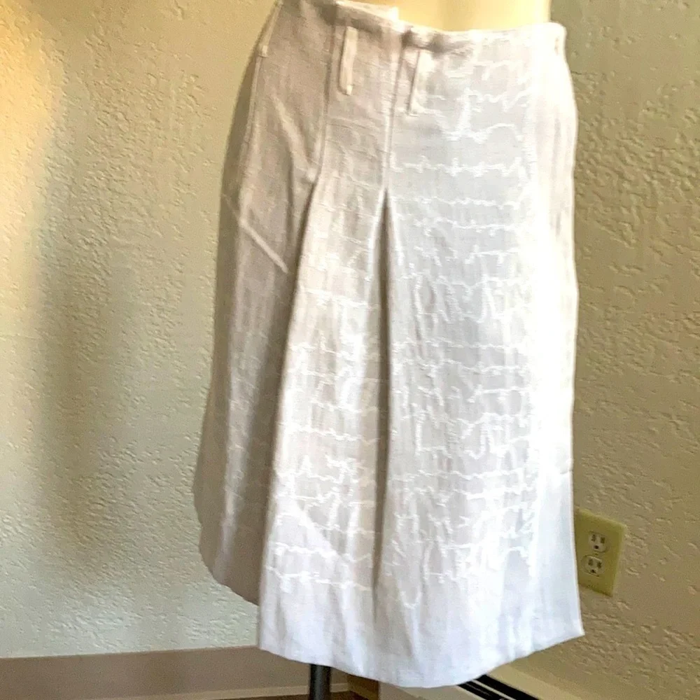 𝅺ANNETTE GORTZ cotton/linen pleated hi low  skirt SZ 34. Germany